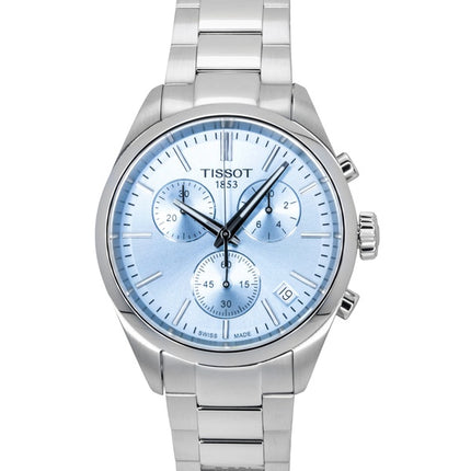 Montre homme Tissot PR 100 chronographe en acier inoxydable, cadran bleu glacier, quartz, T150.417.11.351.00 100M