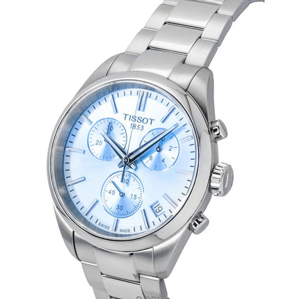 Montre homme Tissot PR 100 chronographe en acier inoxydable, cadran bleu glacier, quartz, T150.417.11.351.00 100M