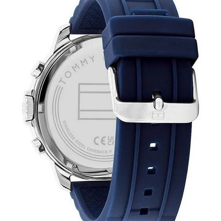 Montre Homme Tommy Hilfiger Luca Bracelet en Silicone Multifonction Cadran Bleu Quartz 1710489