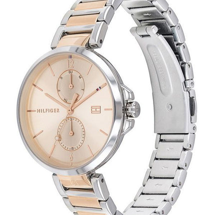 Montre Femme Tommy Hilfiger Deux Tons Acier Inoxydable Or Rose Multi Cadran Quartz 1782127