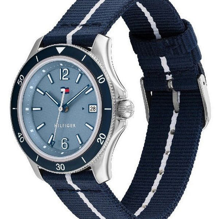 Tommy Hilfiger Brooke Bracelet en nylon Cadran bleu Quartz 1782511 Montre pour femme