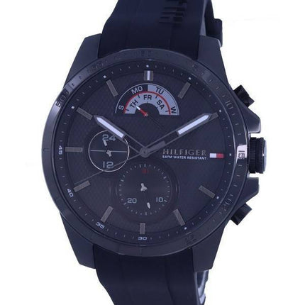 Montre homme Tommy Hilfiger Denim cadran noir bracelet en silicone quartz 1791744