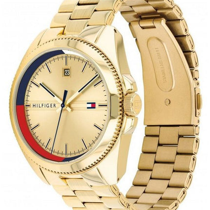 Montre Tommy Hilfiger Riley en acier inoxydable doré avec cadran à quartz 1791686 pour homme