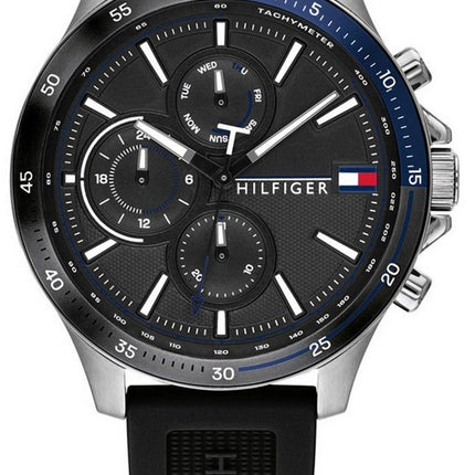 Montre homme Tommy Hilfiger Bank cadran noir bracelet en silicone 1791724