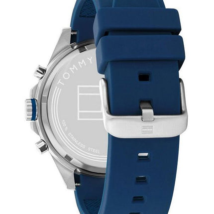 Montre Homme Tommy Hilfiger Max Bracelet en Silicone Multifonction Cadran Bleu Quartz 1791970