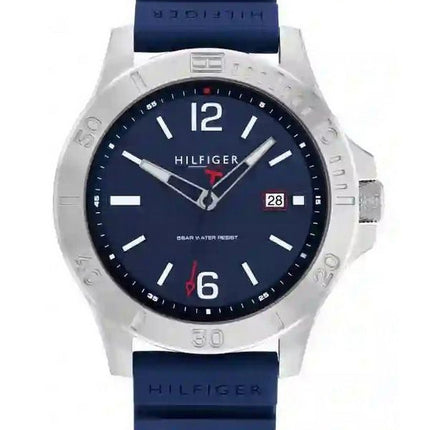 Montre Homme Tommy Hilfiger Ryan Bracelet en Silicone Cadran Bleu Quartz 1791991