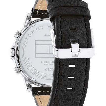 Montre Homme Tommy Hilfiger Jameson Bracelet Cuir Multifonction Cadran Noir Quartz 1792052