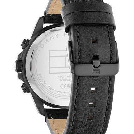 Montre Homme Tommy Hilfiger LARS Bracelet Cuir Multifonction Cadran Noir Quartz 1792062