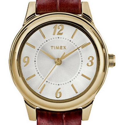 Montre pour femme Timex Core avec cadran argentÃ© et bracelet en cuir Ã  quartz TW2R85800