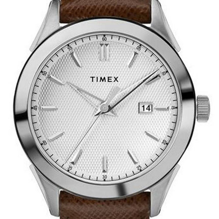 Montre pour homme Timex Torrington avec cadran argentÃ© et bracelet en cuir Ã  quartz TW2R90300