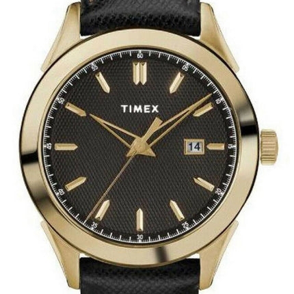 Montre Homme Timex Torrington Cadran Noir Bracelet Cuir Quartz TW2R90400