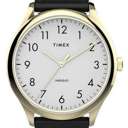 Montre Homme Timex Easy Reader Cadran Blanc Quartz Bracelet en Cuir TW2T71700