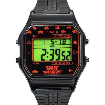 Timex T80 X Space Invaders Montre unisexe à  quartz numérique en acier inoxydable TW2V30200