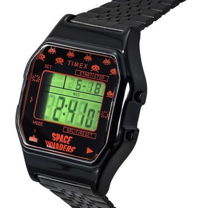 Timex T80 X Space Invaders Montre unisexe à  quartz numérique en acier inoxydable TW2V30200