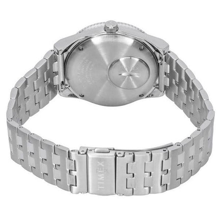 Montre pour homme Timex Q GMT en acier inoxydable avec cadran noir et quartz TW2V38000
