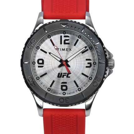 Montre pour homme Timex UFC Gamer avec bracelet en silicone et cadran argenté à  quartz TW2V58200