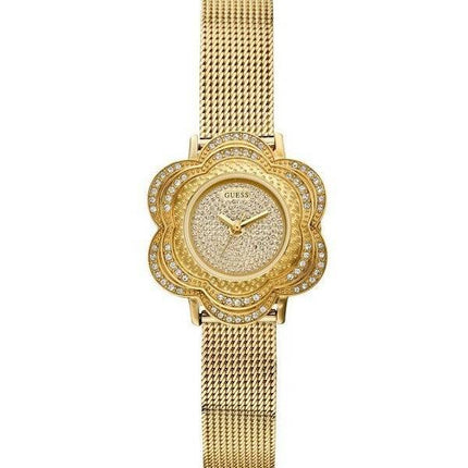 Guess montre couleur or jaune maille Floral U0139L2 féminin