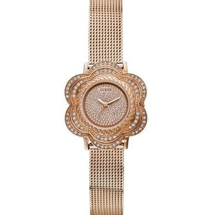 Guess montre Rose Gold Tone maille Floral U0139L3 féminin