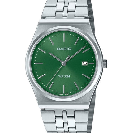 Montre analogique Casio Standard MTP-B145D-3AV unisexe, cadran vert, acier inoxydable, remise à neuf
