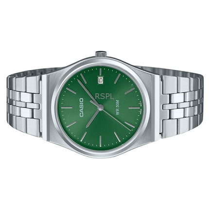 Montre analogique Casio Standard MTP-B145D-3AV unisexe, cadran vert, acier inoxydable, remise à neuf