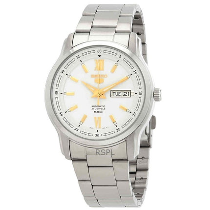 Montre homme Seiko 5 SNKP15K1 automatique en acier inoxydable avec cadran blanc, remise à neuf