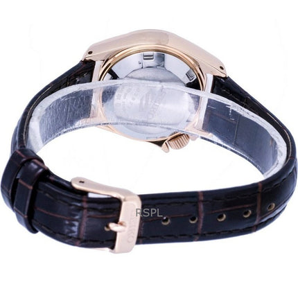 Montre Seiko 5 Sports compacte en cuir marron, automatique, 100 m, remise à neuf, SRE006K1
