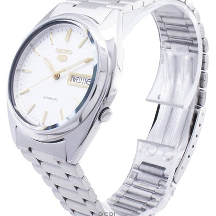 Montre homme Seiko 5, cadran blanc, 21 rubis, automatique, SNXG47K1, remise à neuf