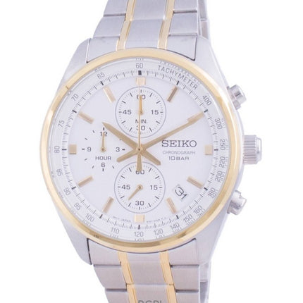 Montre homme Seiko SSB380P1 100 m à quartz, cadran blanc, remise à neuf