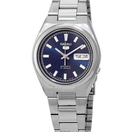 Montre homme Seiko 5 en acier inoxydable, cadran bleu, 21 rubis, automatique, SNKC51J1, remise à neuf