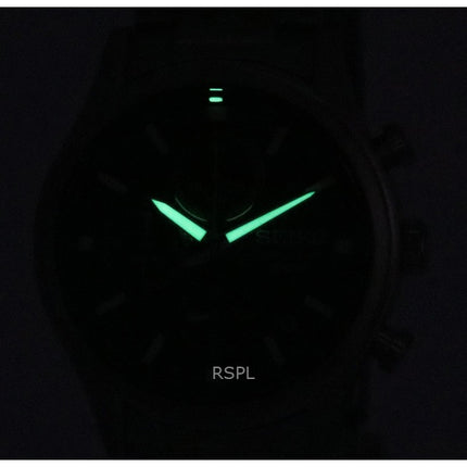 Montre Seiko Conceptual Chronograph à quartz, cadran noir, 100 m, remise à neuf, SSB419P1
