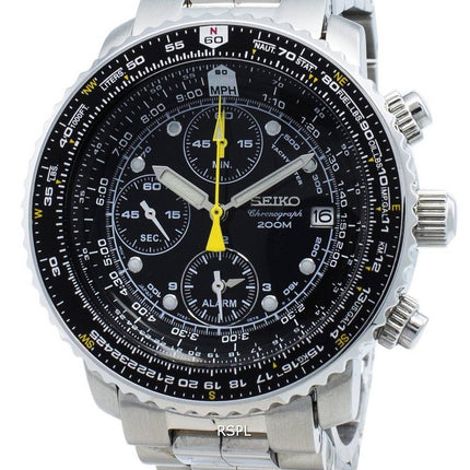 Remise à neuf Seiko Chronographe SNA411 SNA411P1 SNA411P Montre Pilote Alarme de vol 200M