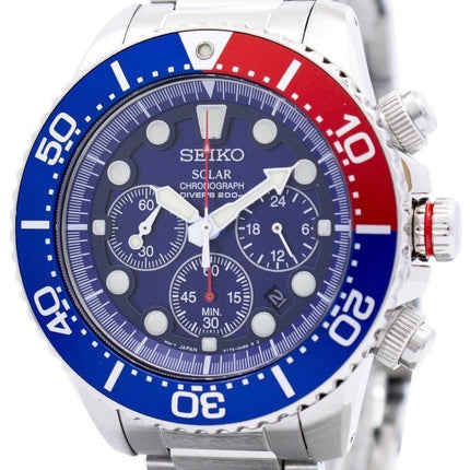 Montre Homme Seiko Prospex Divers SSC019 SSC019P1 SSC019P Reconditionnée Solar Chronograph 200M