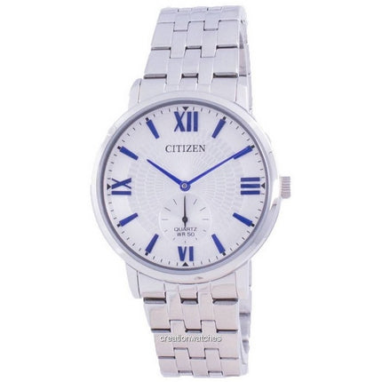 Montre homme Citizen BE9170-72A à quartz en acier inoxydable avec cadran argenté et bracelet en cuir remis à neuf