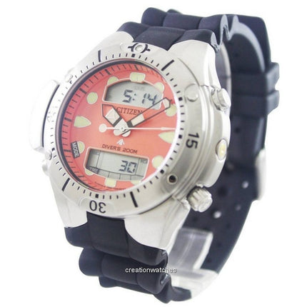 Montre de plongée à quartz Citizen Aqualand Promaster JP1060-01Y 200M pour homme avec bracelet en caoutchouc et cadran orange