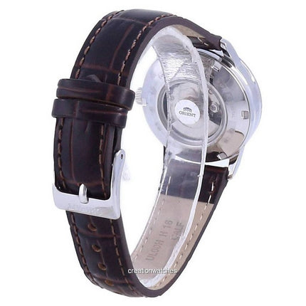 Montre pour femme Orient Contemporary avec bracelet en cuir et cadran blanc automatique RA-NR2005S10B remise à neuf