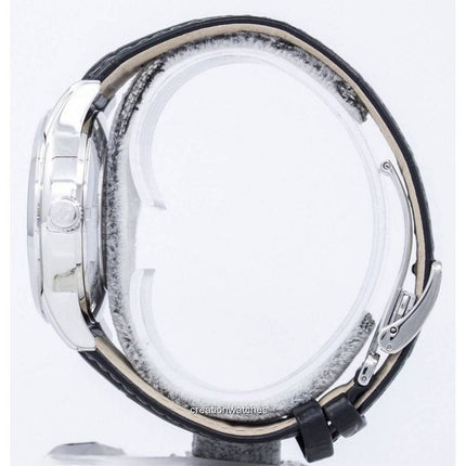 Montre homme Orient Sun And Moon avec bracelet en cuir et cadran noir SAK00004B automatique reconditionnée