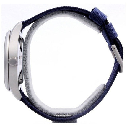 Montre homme Seiko 5 Sports en nylon avec cadran bleu et bracelet automatique SNZG11K1 100M remise à neuf