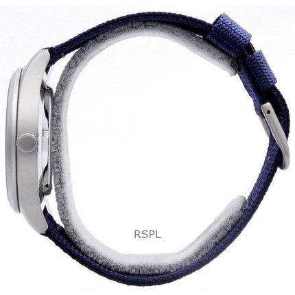 Montre homme Seiko 5 Sports en nylon avec cadran bleu et bracelet automatique SNZG11K1 100M remise à neuf
