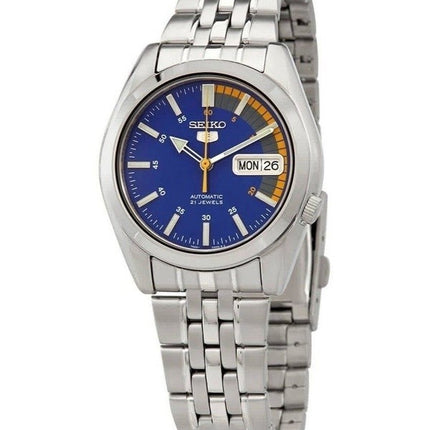 Montre homme Seiko 5 en acier inoxydable avec cadran bleu automatique SNK371K1 remise à neuf