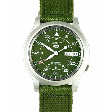 Montre homme Seiko 5 militaire en nylon avec cadran vert automatique SNK805K2 remise à neuf