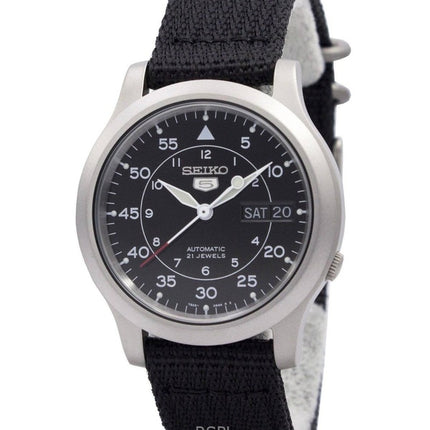 Montre homme Seiko 5 Military Nylon Strap Cadran noir Automatique SNK809K2 remise à neuf