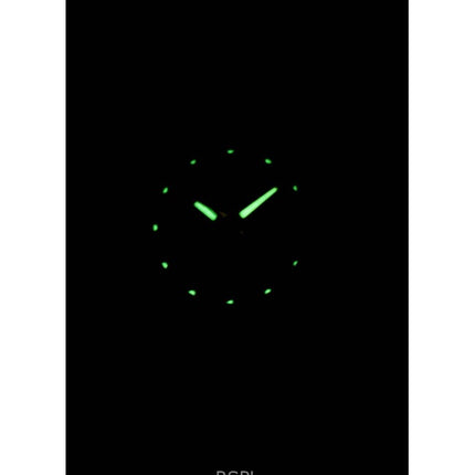 Montre pour femme Seiko 5 en acier inoxydable doré avec cadran noir et mouvement automatique 21 rubis SYMA06K1 remise à neuf