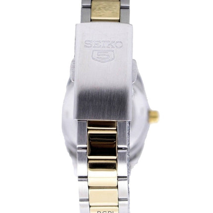 Montre Seiko 5 Sports bicolore en acier inoxydable avec cadran argenté automatique SYMG42K1 pour femme remise à neuf