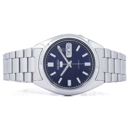 Montre homme Seiko 5 en acier inoxydable avec cadran bleu automatique SNXS77K1 remise à neuf