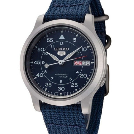 Montre homme Seiko 5 à bracelet en nylon, cadran bleu, automatique, 21 rubis, SNK807K2, remise à neuf