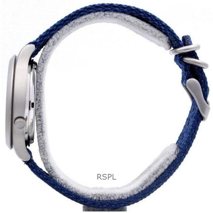 Montre homme Seiko 5 à bracelet en nylon, cadran bleu, automatique, 21 rubis, SNK807K2, remise à neuf
