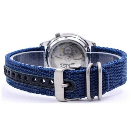 Montre homme Seiko 5 à bracelet en nylon, cadran bleu, automatique, 21 rubis, SNK807K2, remise à neuf