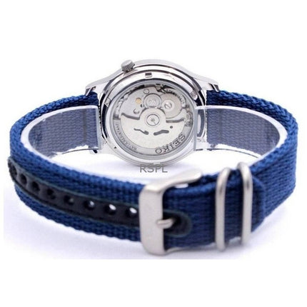 Montre homme Seiko 5 à bracelet en nylon, cadran bleu, automatique, 21 rubis, SNK807K2, remise à neuf