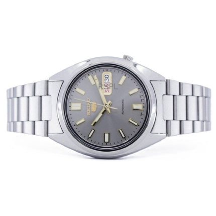 Montre homme Seiko 5 en acier inoxydable avec cadran gris et 21 rubis SNXS75K1 remise à neuf