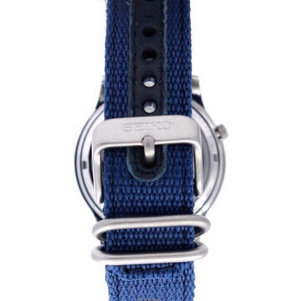 Montre homme Seiko 5 militaire en nylon, cadran bleu, automatique, 21 rubis, SNK807K2, remise à neuf